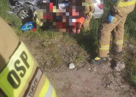 Tczew - Wypadek na drodze nr 224. Świadkowie zachowali zimną krew