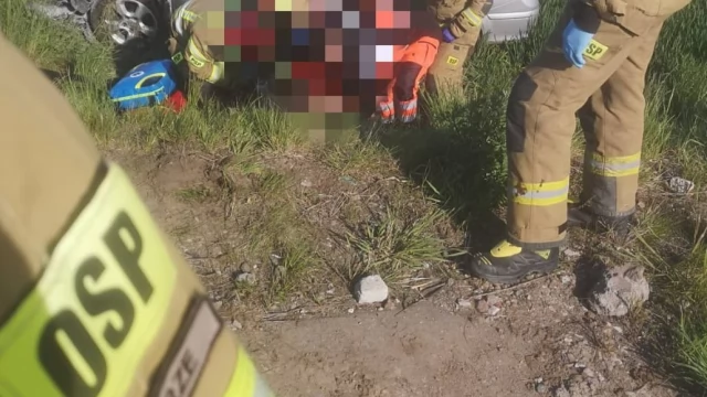 Tczew - Wypadek na drodze nr 224. Świadkowie zachowali zimną krew