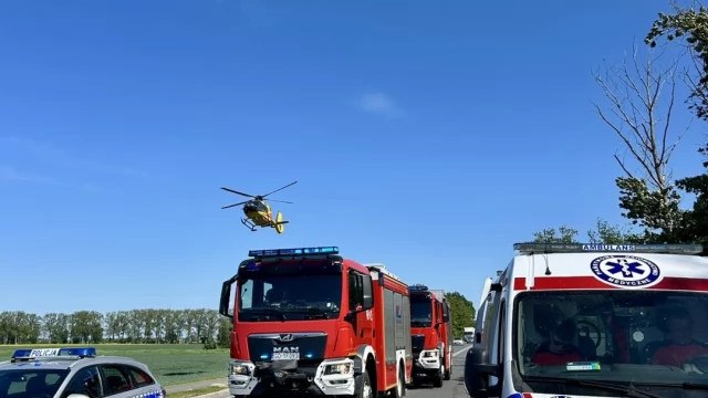 Tczew - Zablokowana "22" po wypadku motocyklisty