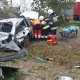 Tczew - Gm. Pelplin. Strażacy uwalniali zakleszczonego mężczyznę
