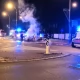Tczew - BMW uderzyło w autobus i stanęło w płomieniach