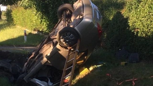 Tczew - Wypadek na dk 91. Śmigłowiec przyleciał po rannego