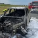 Tczew - Auto w płomieniach na A1