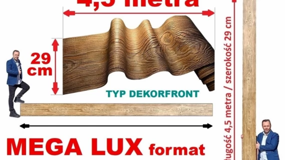 Tczew - NOWOŚĆ Elastyczna deska dekoracyjna DekorFront MEGA lux FORMAT 4, 5 m x 29 cm!