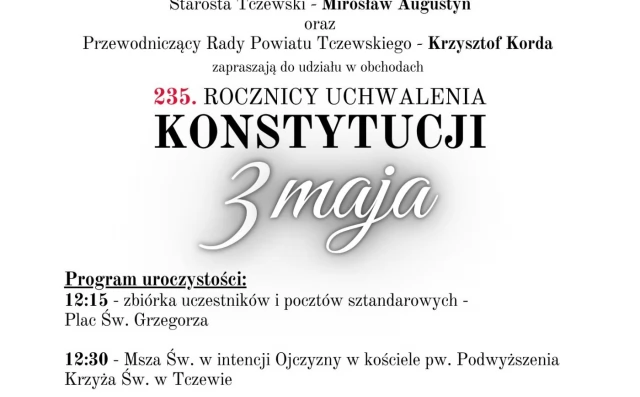 Tczew - Obchody 235. rocznicy uchwalenia Konstytucji 3 Maja