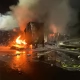 Tczew - Ciężarówki stanęły w ogniu. A1 zablokowana po nocnym wypadku
