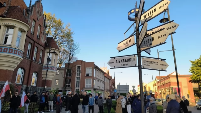 Tczew - Antyimigracyjny protest środowisk prawicowych