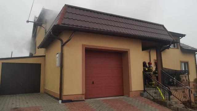 Tczew - Gniszewo. Pożar domu jednorodzinnego