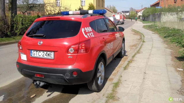 Tczew - Wielki pożar stodoły, płoną sąsiednie budynki