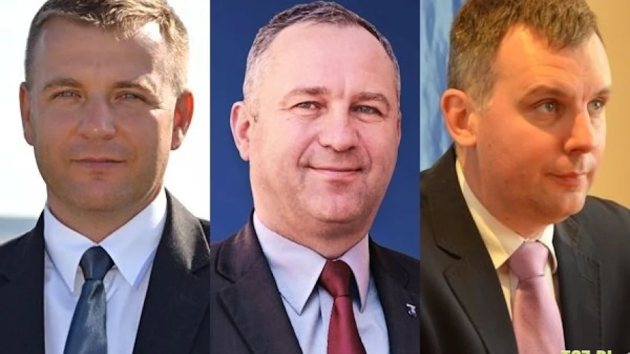 Od lewej - Dariusz Górski, Tadeusz Błędzki, Patryk Demski