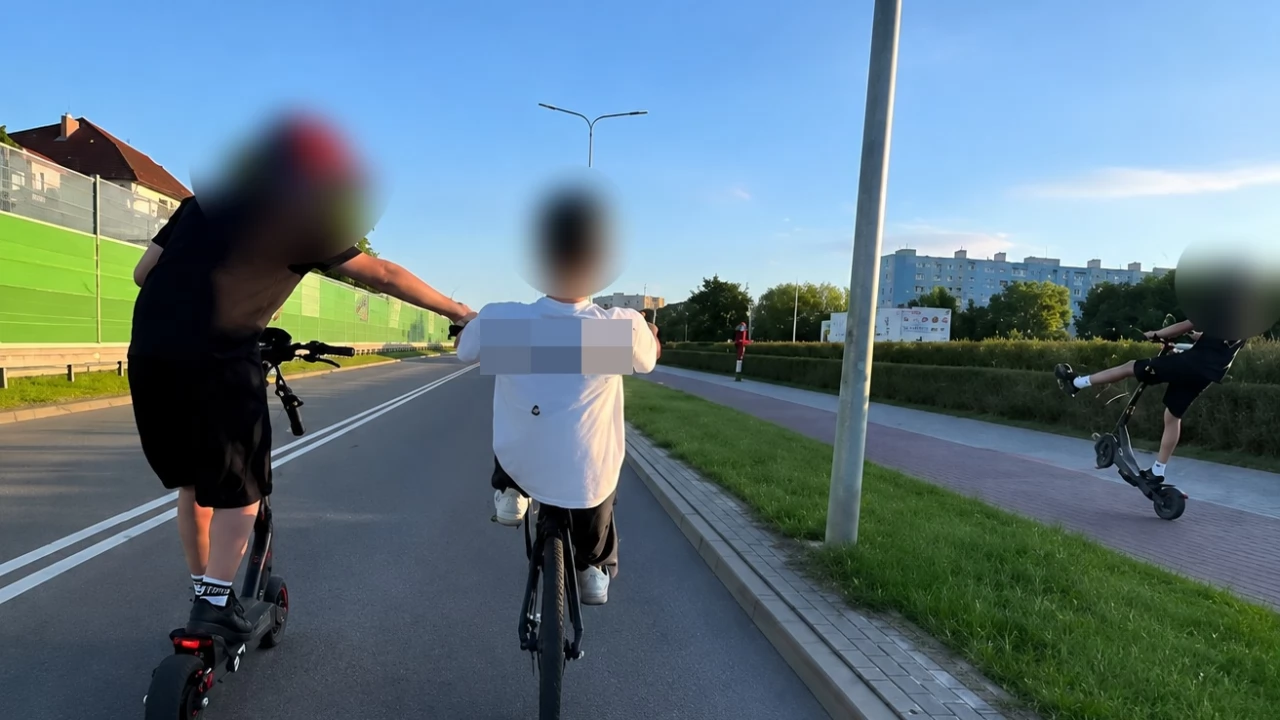 Nielegalne zloty i wybryki użytkowników hulajnóg elektrycznych i rowerów stwarzające zagrożenie