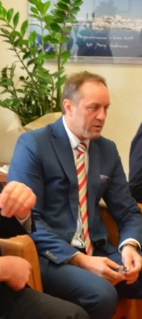 Od lewej - Piotr Całbecki, Mieczysław Struk i Mirosław Pobłocki