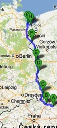 Trasa wiedzie wzdłuż zachodniej granicy Polski
