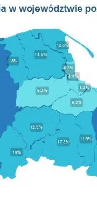 Mapa bezrobocia na Pomorzu