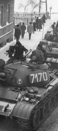 Czołgi T-55 podczas stanu wojennego w Zbąszyniu