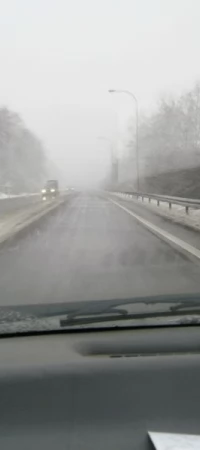 Śnieżyca na drodze nr 91