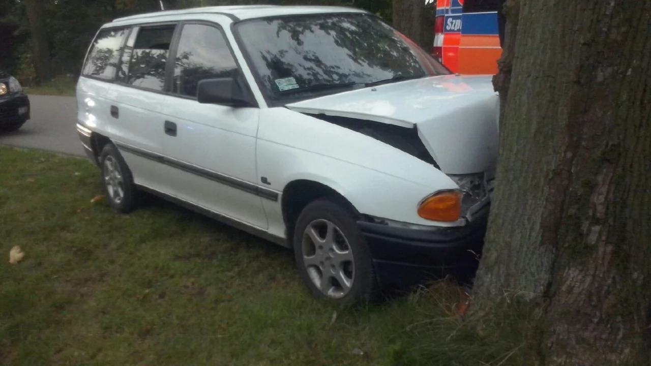 Tczewskie Łąki. Auto uderzyło w drzewo