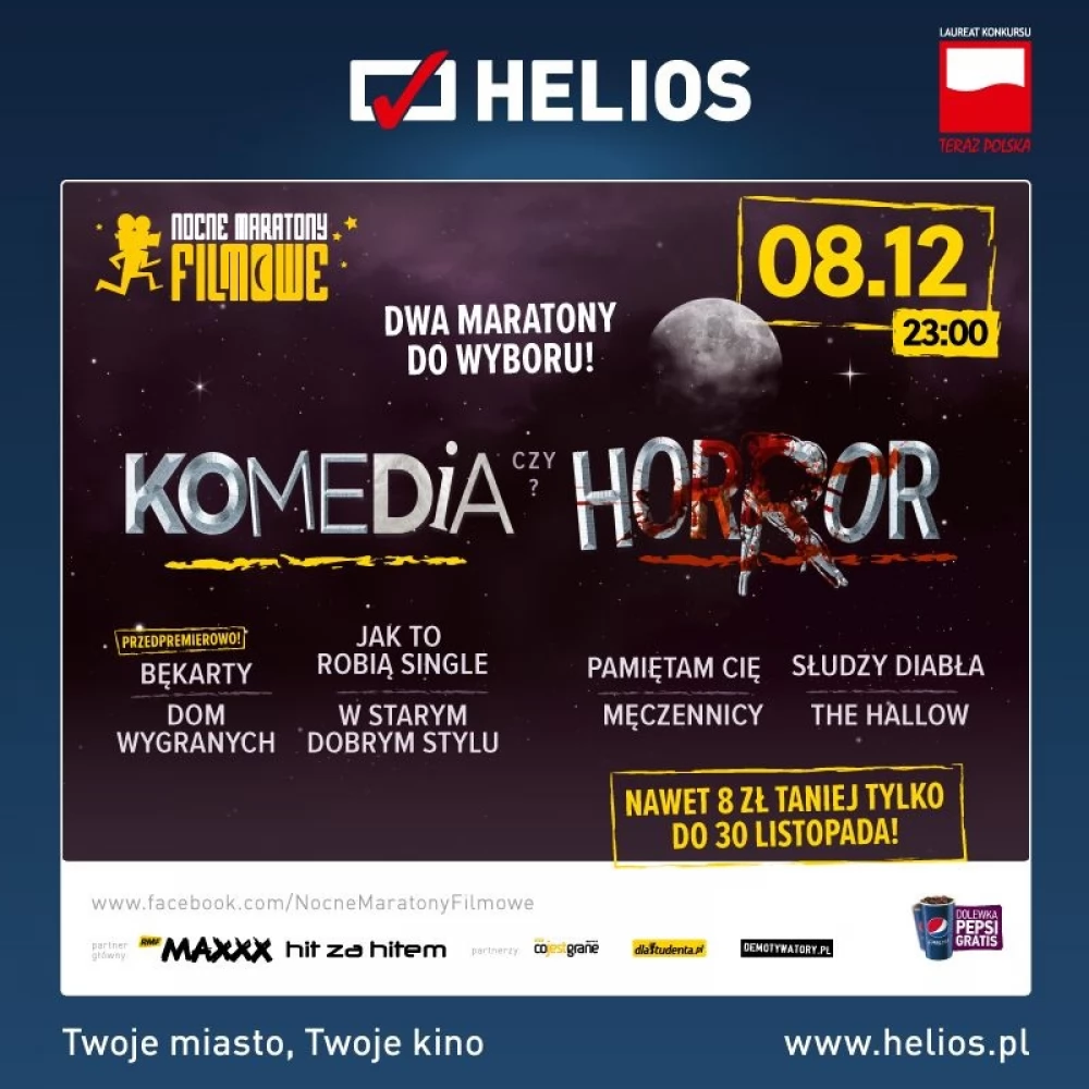 Komedia czy Horror? Podwójny Maraton w kinach Helios!