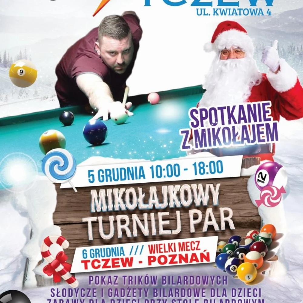 Bilardowe spotkanie z Mikołajem w Atrium Tczew
