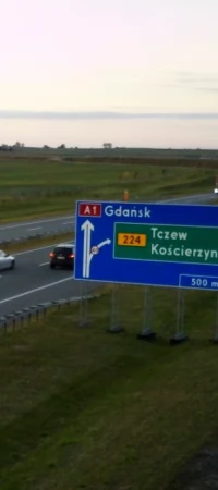 Zjazd w kierunku Tczewa na autostradzie A1