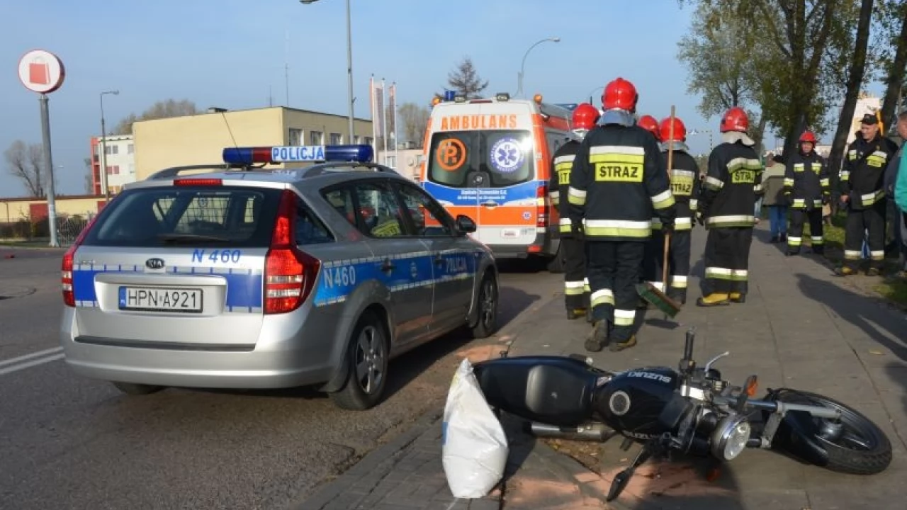 Wypadek na Armii Krajowej. Ranny motocyklista