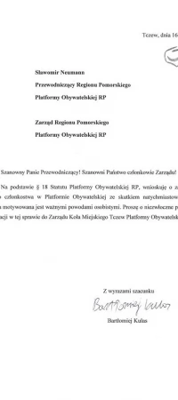 Bartłomiej Kulas zawiesza swoje członkostwo w Platformie Obywatelskiej