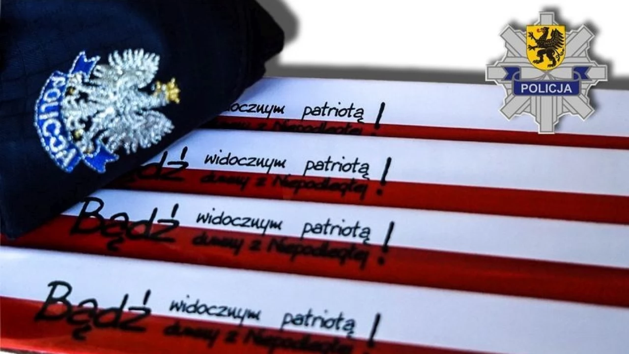 Policjanci będą rozdawali biało-czerwone odblaskowe opaski