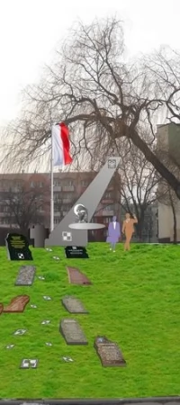 Projekt pomnika przygotowany przez plastyka Stefana Kukowskiego
