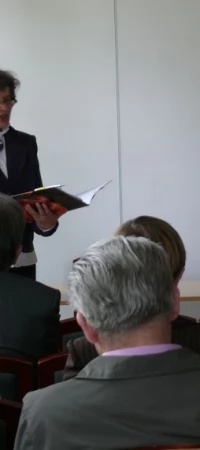 Prof. Maria Pająkowska-Kęsik podczas jednego z paneli