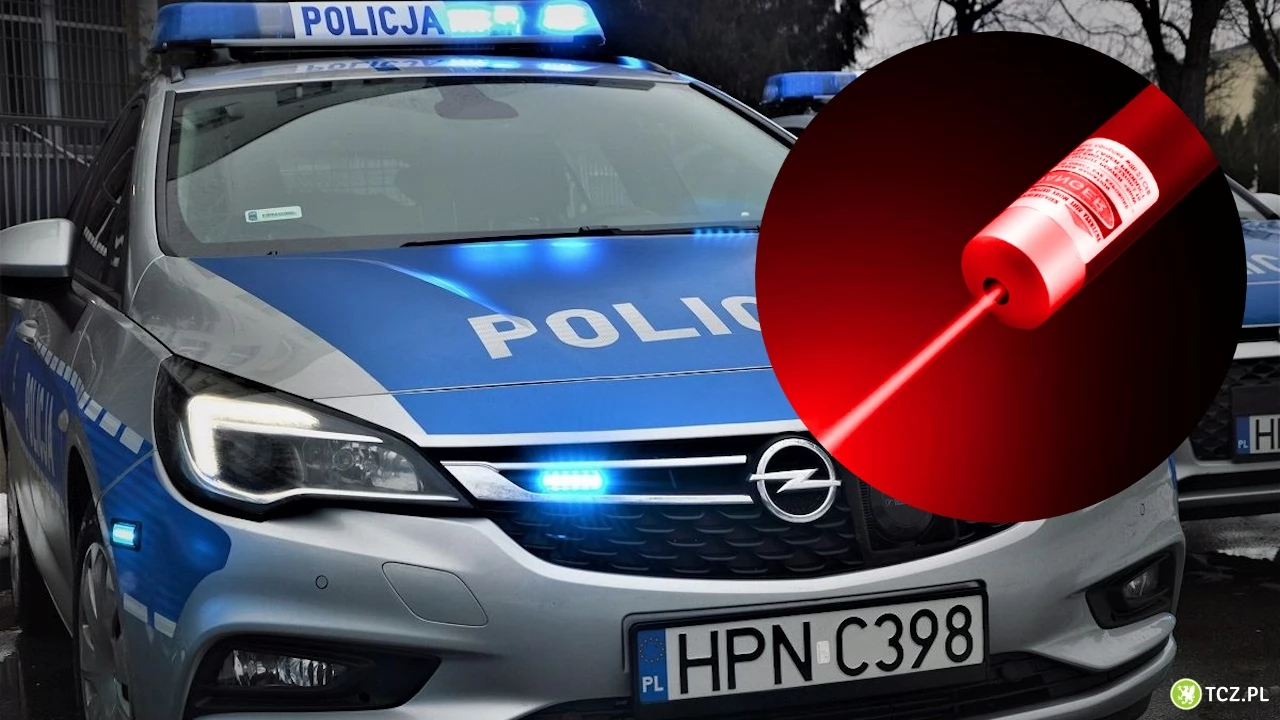 Oślepił laserem policjantów - mają poparzone dno oka. Ofiar może być więcej
