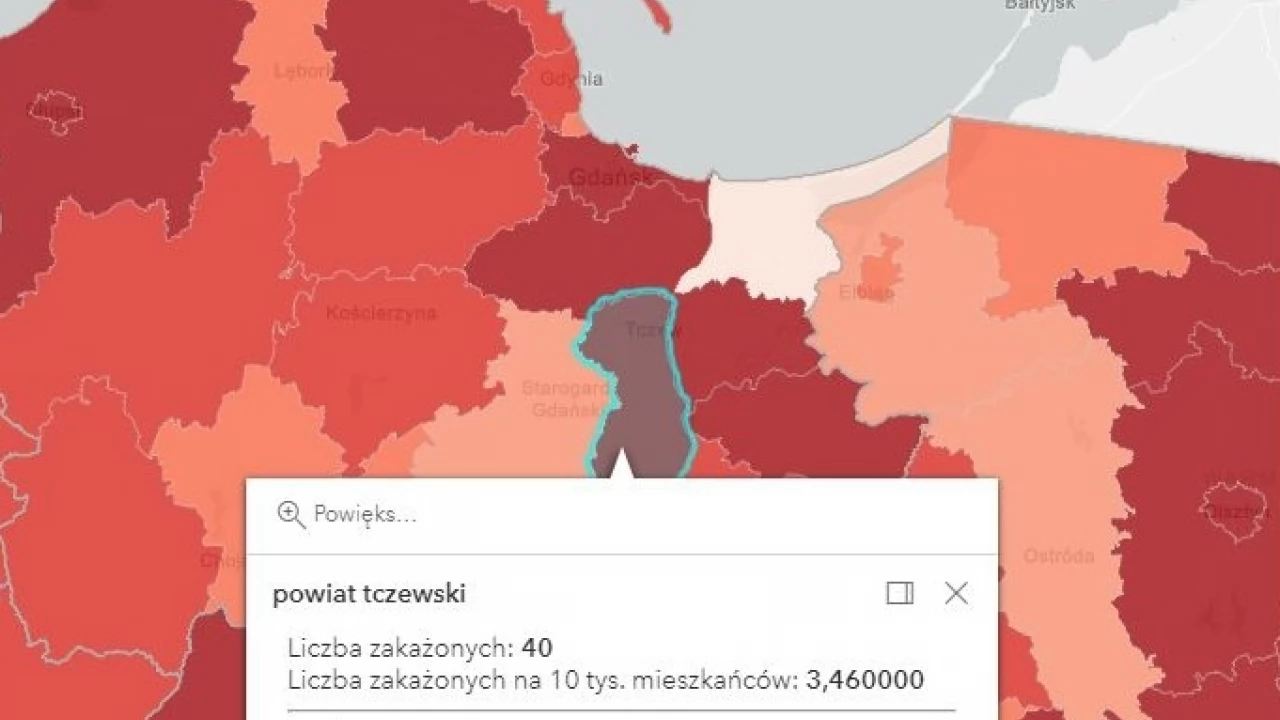 Powiat tczewski z jednym z najwyższych wskaźników zachorowań na Pomorzu