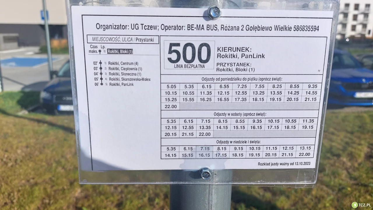 Ruszyła bezpłatna linia 500 w Rokitkach