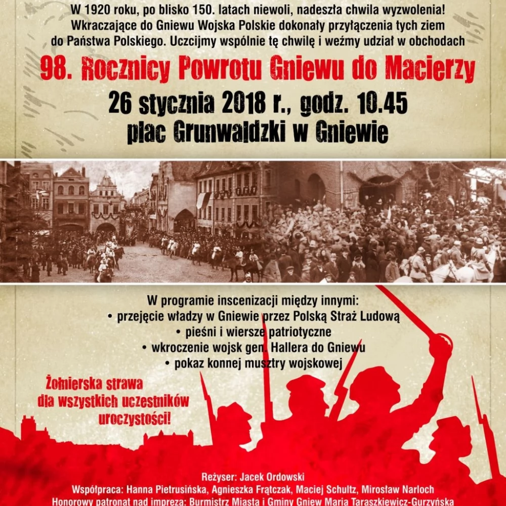 Gniewianie uczczą 98. rocznicę powrotu do Macierzy