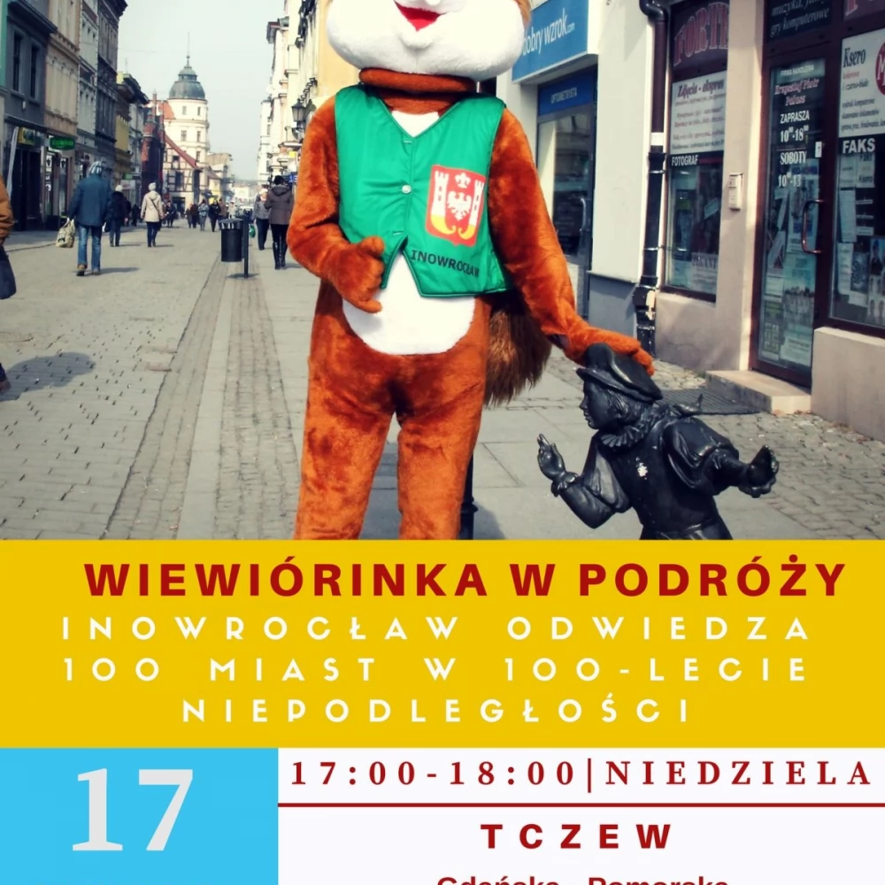 Nietypowy pomysł na promocję miasta - wiewiórka podróżuje przez Polskę