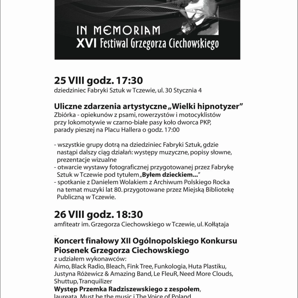 In Memoriam. Organizatorzy dziękują zaangażowanym