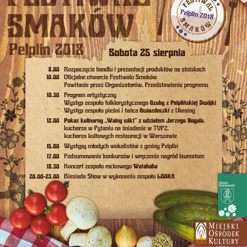 "Festiwal Smaków Pelplin 2018" już w najbliższą sobotę, 25 sierpnia!