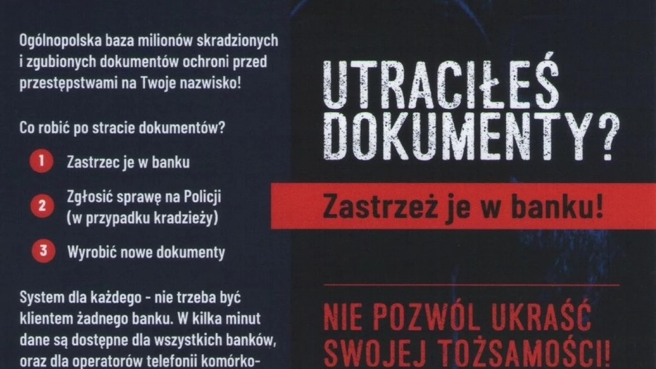 Straciłeś dokumenty? Zastrzeż je w banku!