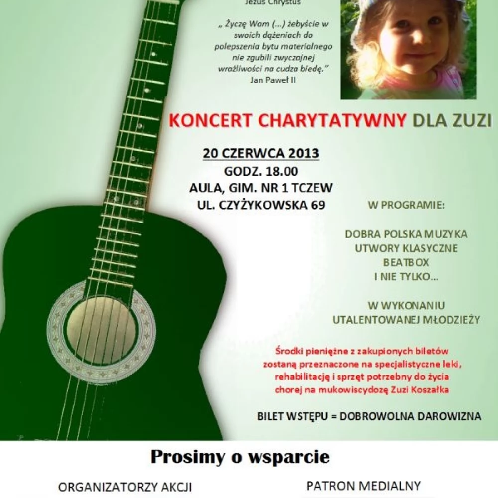 Zagrają i zaśpiewają dla Zuzi - Ty też możesz pomóc
