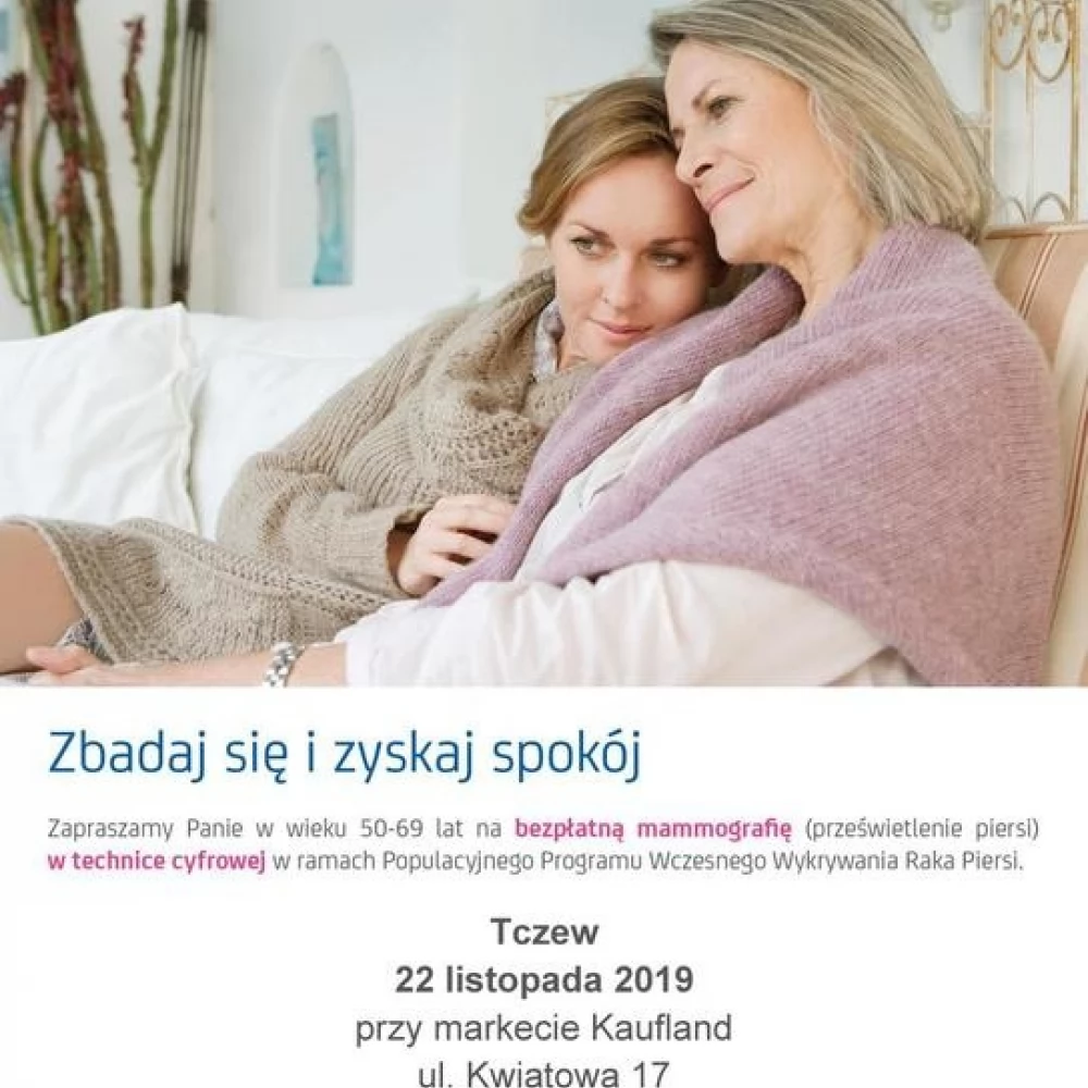 Bezpłatne badanie mammograficzne dla Pań w wieku 50-69 lat