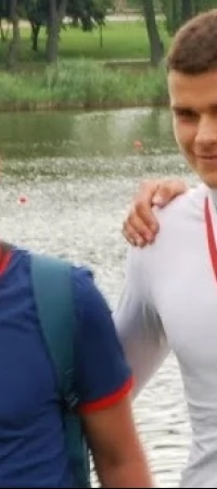 Trener Grubich ze swoim wychowankiem Mateuszem Biskupem