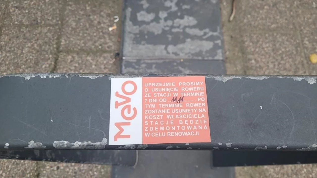 Trwa renowacja stacji Mevo. Apel o usunięcie swoich rowerów