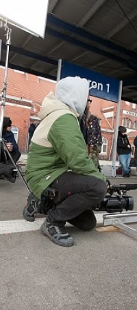 Filmowcy na dworcu w Kwidzynie
