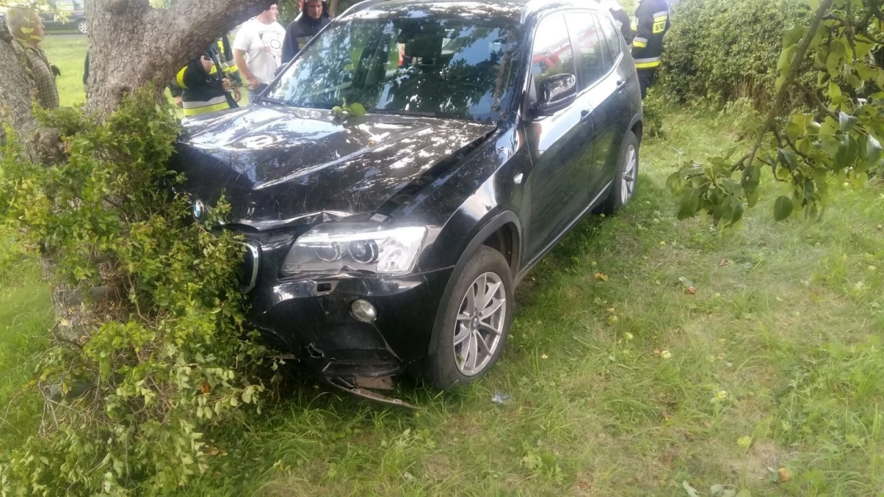 BMW uderzyło w drzewo - jedna osoba ranna
