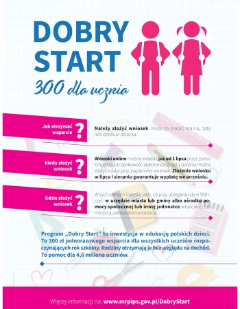 Plakat o świadczeniu Dobry Start