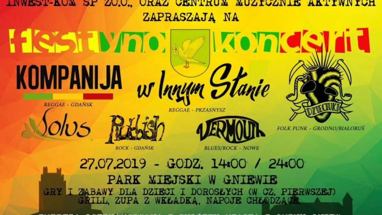 Festyno-Koncert w parku miejskim w Gniewie