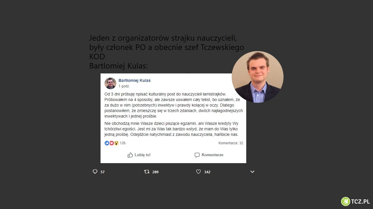 Burza w internecie po wpisie byłego radnego. Poszło o strajk nauczycieli