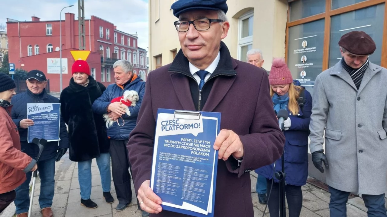 "Cześć Platformo". Działacze PiS przed biurem PO. Co się stało?
