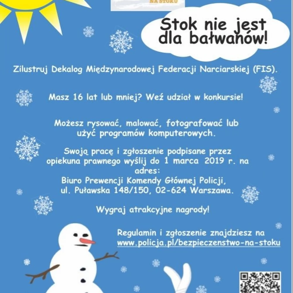 "Stok nie jest dla bałwanów". Policja zaprasza do udziału w konkursie