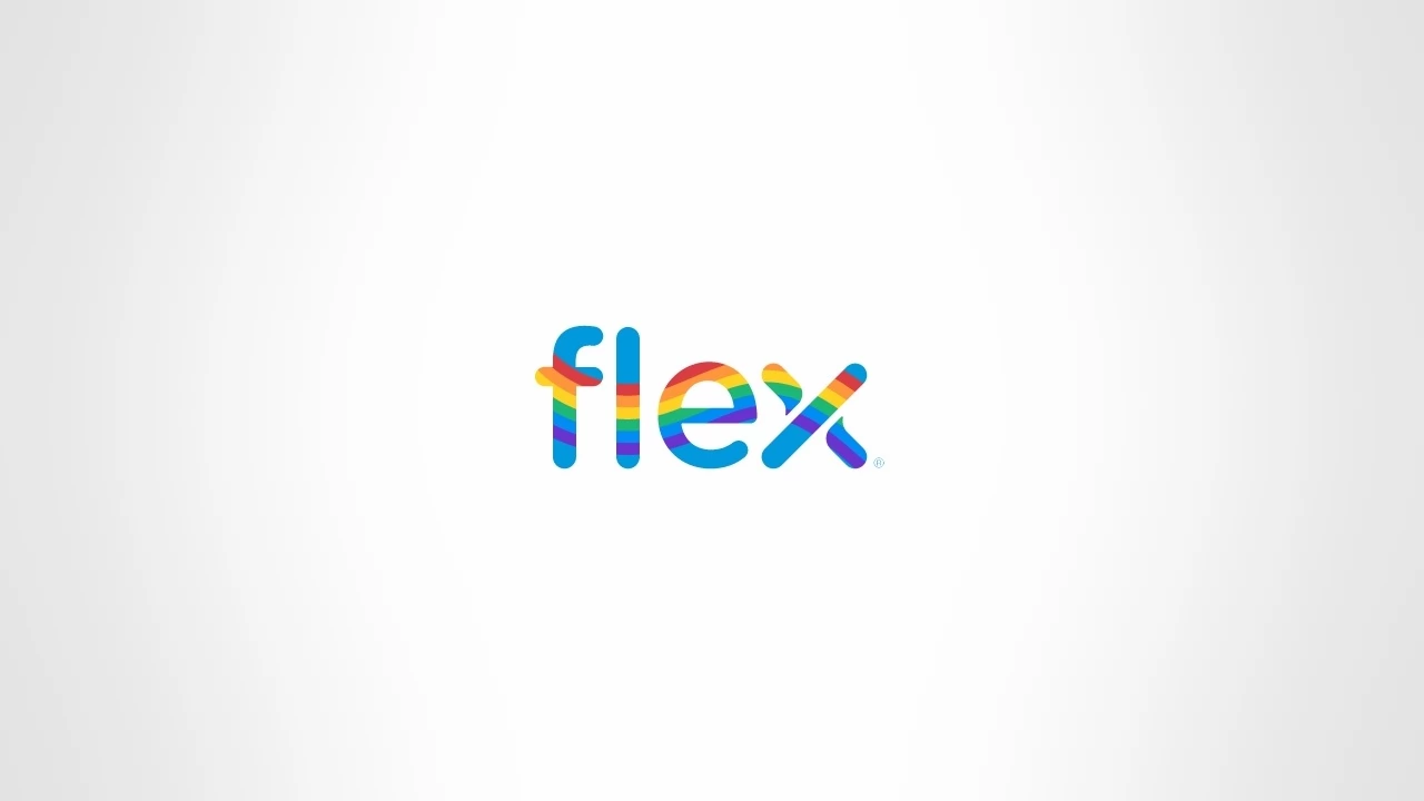Tęczowe logo Flexa na "Miesiąc dumy"