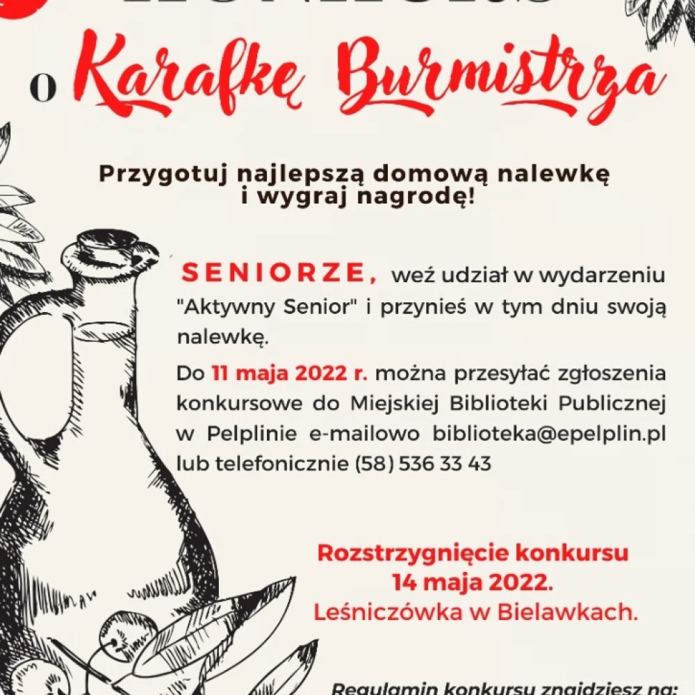 Pelplin. Seniorze, przygotuj nalewkę i wygraj nagrodę